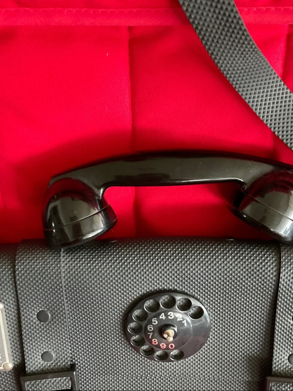 Black Retro Dial Messenger Bag for Men